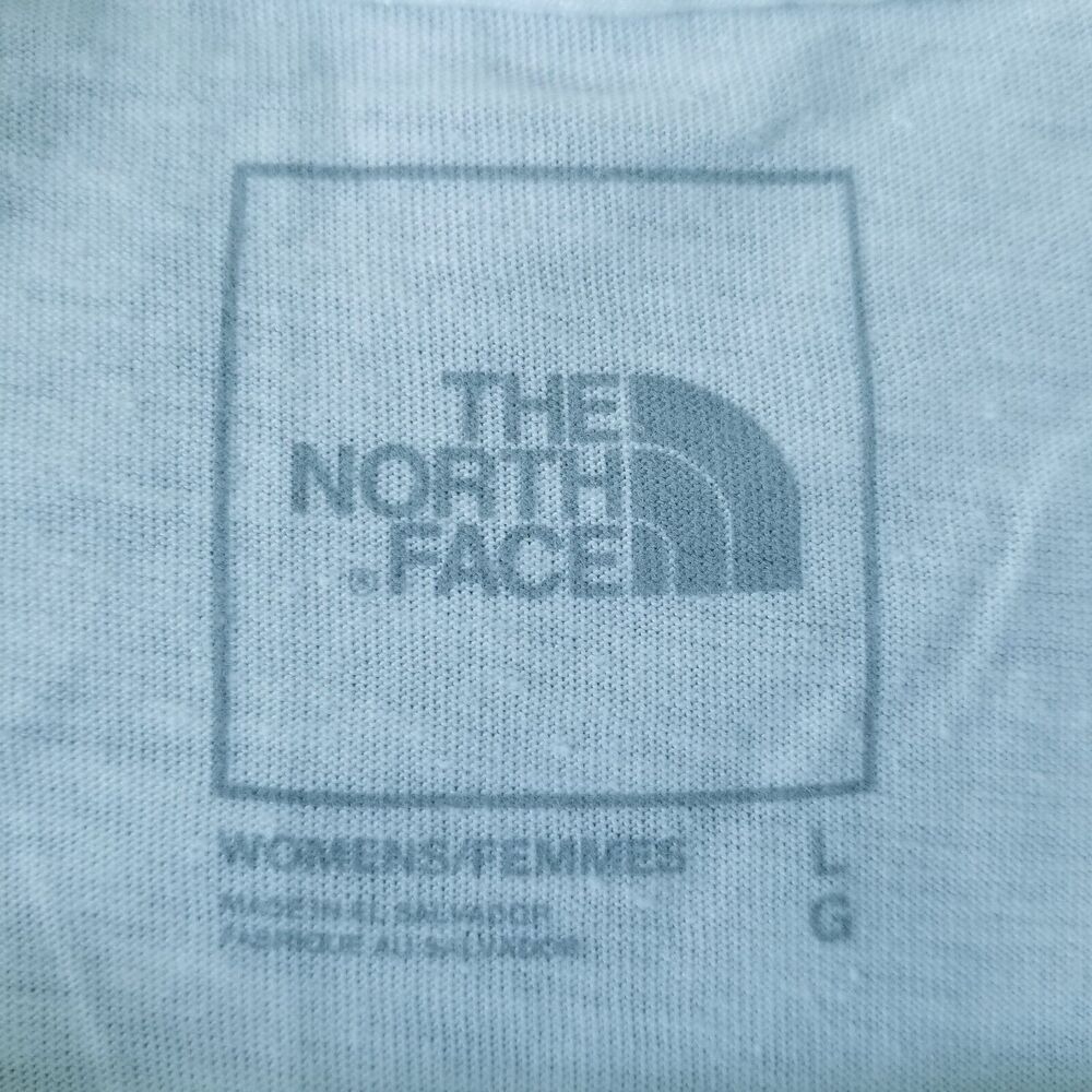 North Face TShirt Womens Size Large Logo USA Flag America White Red Blue - Picture 3 of 10
